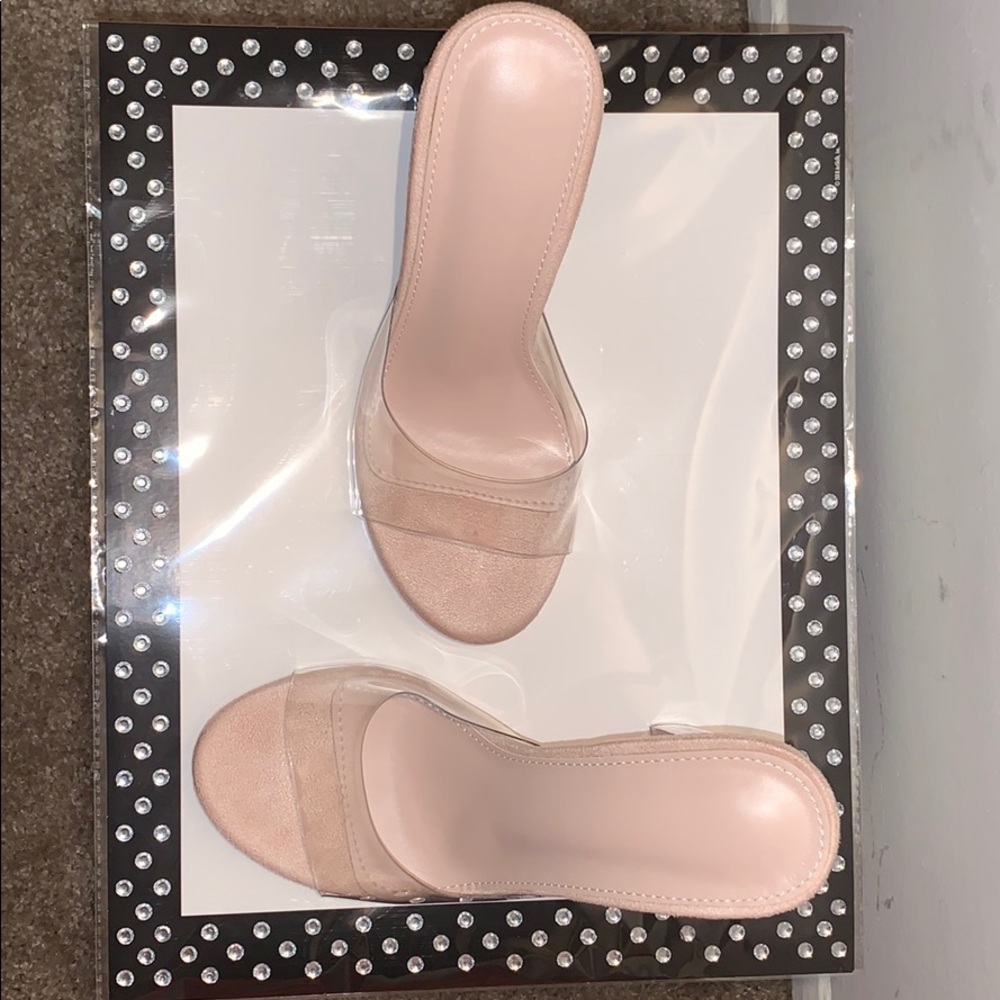 PRETTYLITTLETHING SANDY CLEAR FLAT HIGH HEEL💕